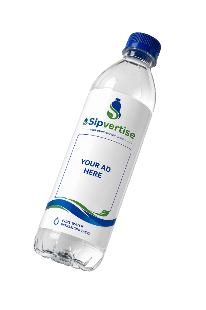 Sipvertise custom branded water bottle for advertising in Kerala